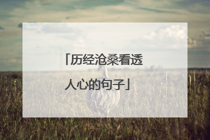 历经沧桑看透人心的句子