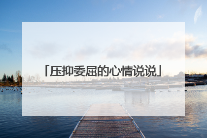 压抑委屈的心情说说