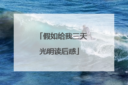 假如给我三天光明读后感