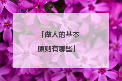 做人的基本原则有哪些