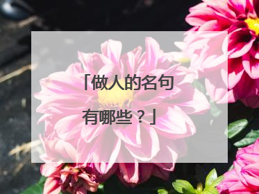 做人的名句有哪些?