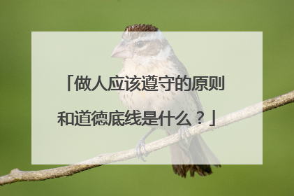 做人应该遵守的原则和道德底线是什么？