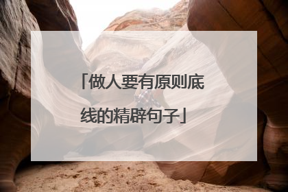 做人要有原则底线的精辟句子