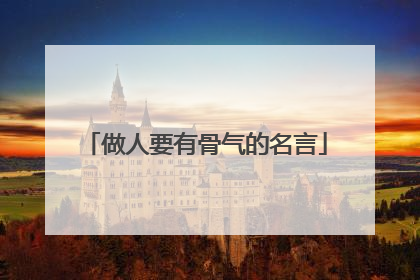 做人要有骨气的名言
