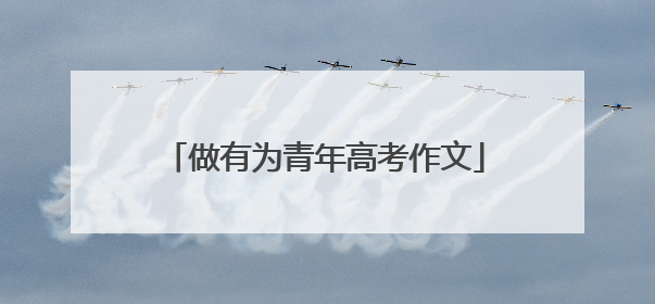 做有为青年高考作文