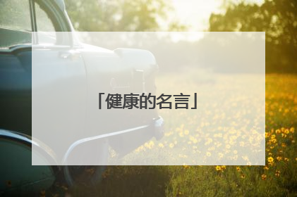 健康的名言