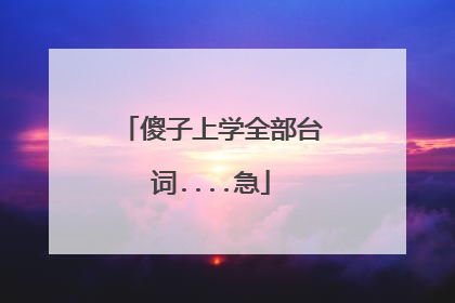 傻子上学全部台词....急