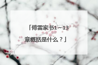 傅雷家书1~13章概括是什么?
