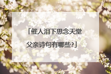 催人泪下思念天堂父亲诗句有哪些?