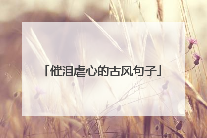 催泪虐心的古风句子