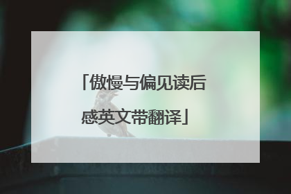 傲慢与偏见读后感英文带翻译