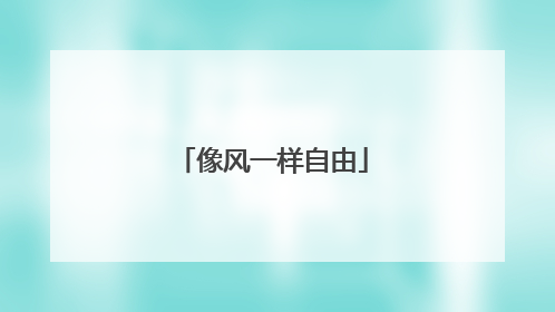 像风一样自由