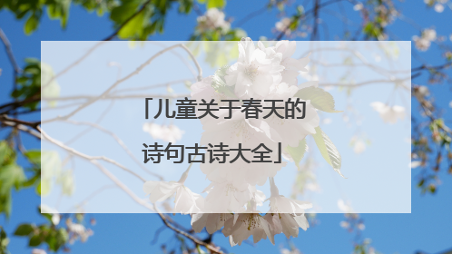 儿童关于春天的诗句古诗大全