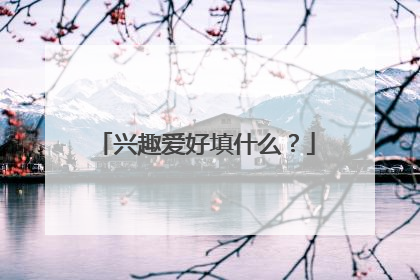 兴趣爱好填什么?