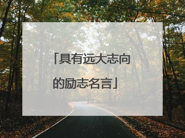 具有远大志向的励志名言