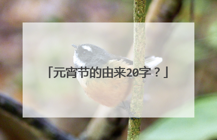 元宵节的由来20字?