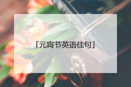 元宵节英语佳句