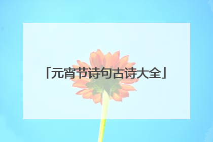 元宵节诗句古诗大全