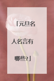元旦名人名言有哪些?