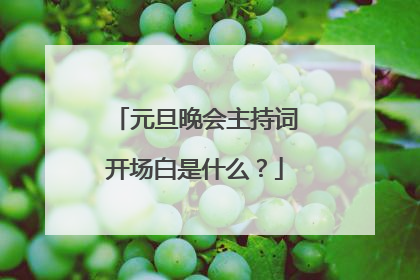 元旦晚会主持词开场白是什么?