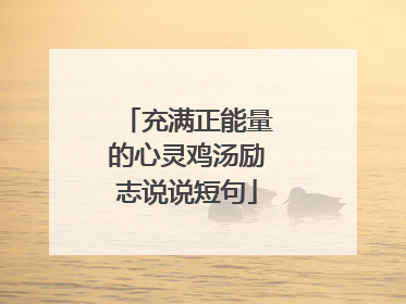 充满正能量的心灵鸡汤励志说说短句