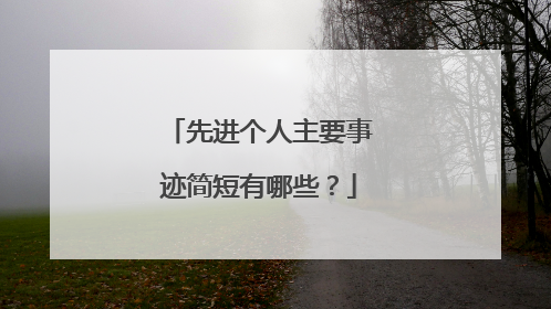 先进个人主要事迹简短有哪些?