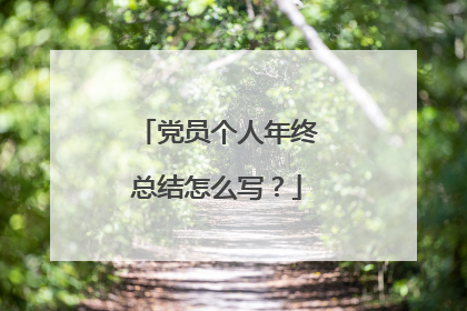 党员个人年终总结怎么写?
