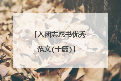 入团志愿书优秀范文(十篇)