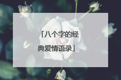 八个字的经典爱情语录