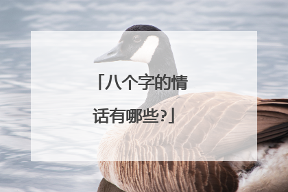 八个字的情话有哪些?