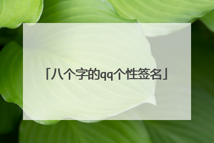 八个字的qq个性签名