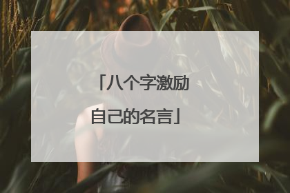 八个字激励自己的名言