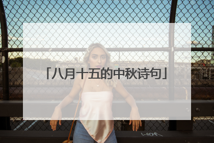 八月十五的中秋诗句