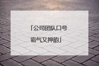 公司团队口号霸气又押韵