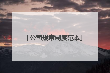 公司规章制度范本