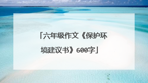 六年级作文《保护环境建议书》600字