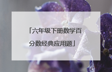 六年级下册数学百分数经典应用题