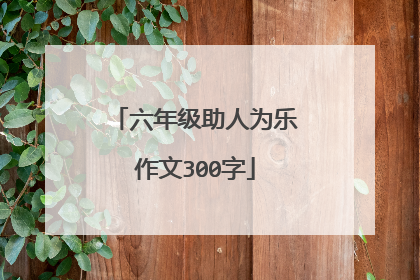 六年级助人为乐作文300字