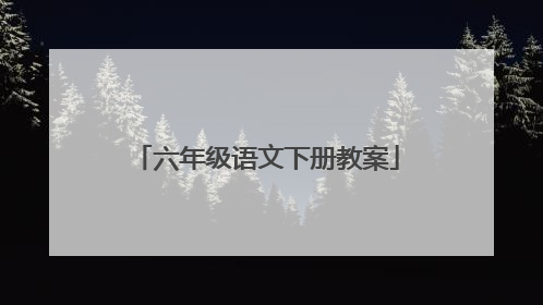 六年级语文下册教案