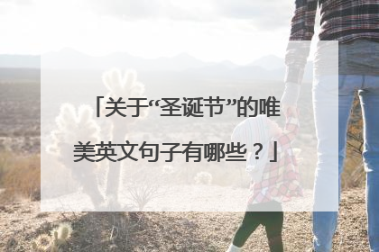 关于“圣诞节”的唯美英文句子有哪些?