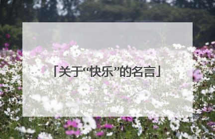 关于“快乐”的名言