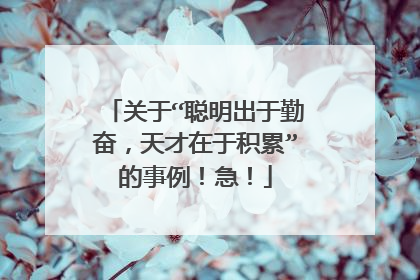 关于“聪明出于勤奋,天才在于积累”的事例!急!
