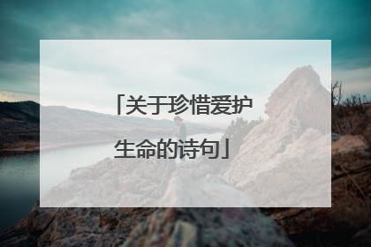 关于珍惜爱护生命的诗句