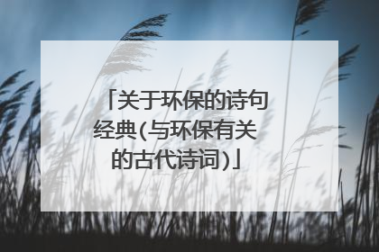关于环保的诗句经典(与环保有关的古代诗词)