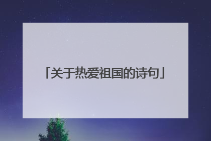 关于热爱祖国的诗句