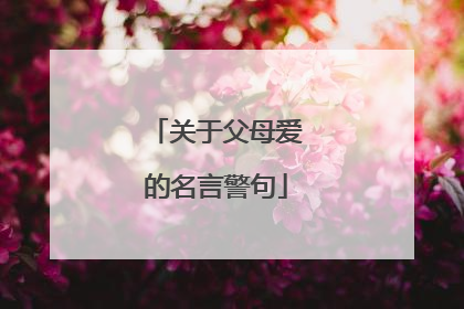 关于父母爱的名言警句