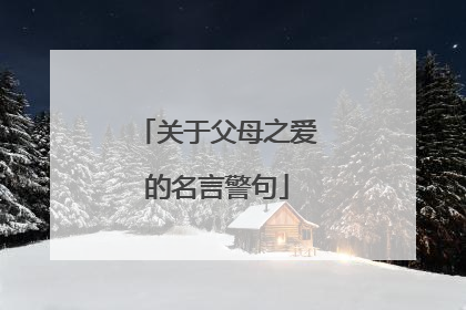 关于父母之爱的名言警句