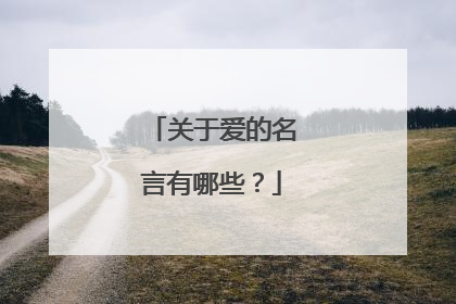 关于爱的名言有哪些？