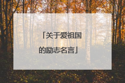关于爱祖国的励志名言