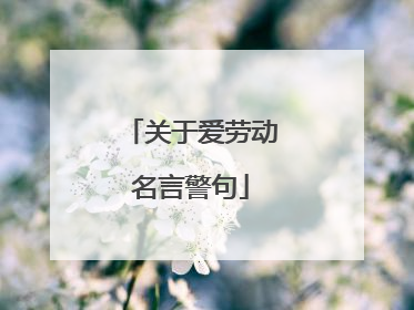 关于爱劳动名言警句